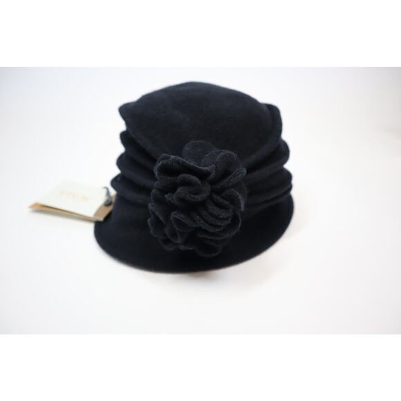 Scala Women’s Knit Wool Cloche With Flower‎ One Size - Picture 2 of 7